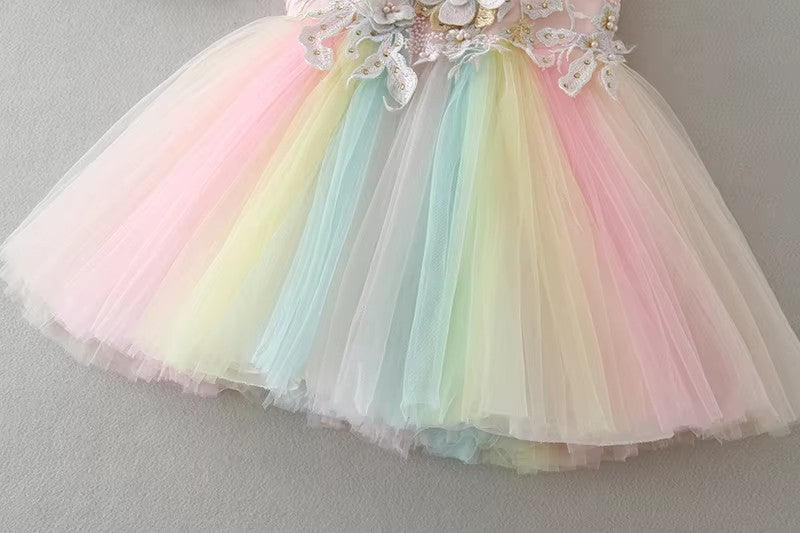 9770 Embroidery Cute Baby Girl Baptism Dresses Wholesale Christening Gowns Sleeveless Lace Birthday Baby Frock Design Girl Dress