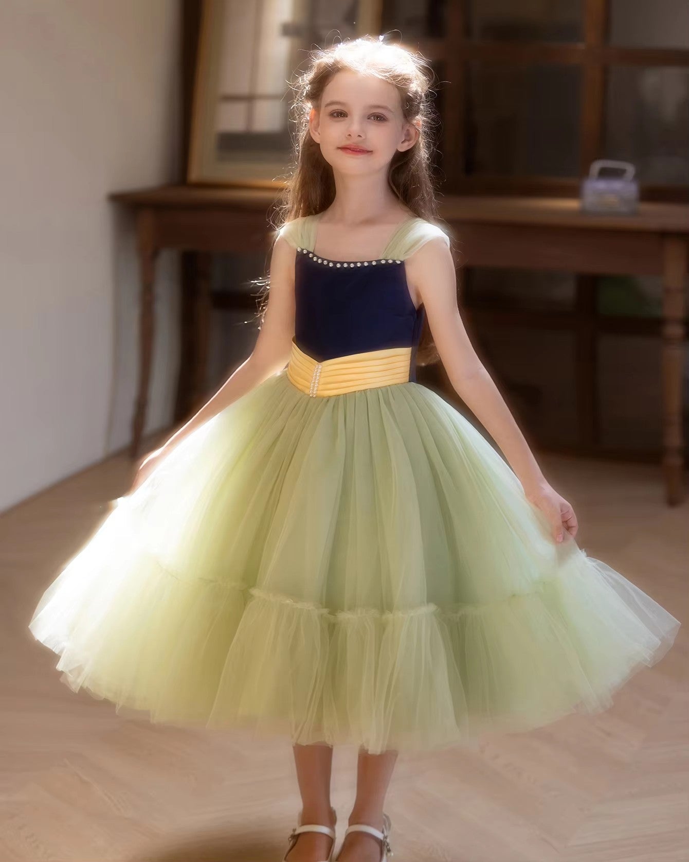 5210 Elegant Dresses for Girls Princess Fashion Puffy Dance Ball Gown for Kids New Design Girls Dress 8-11 Years