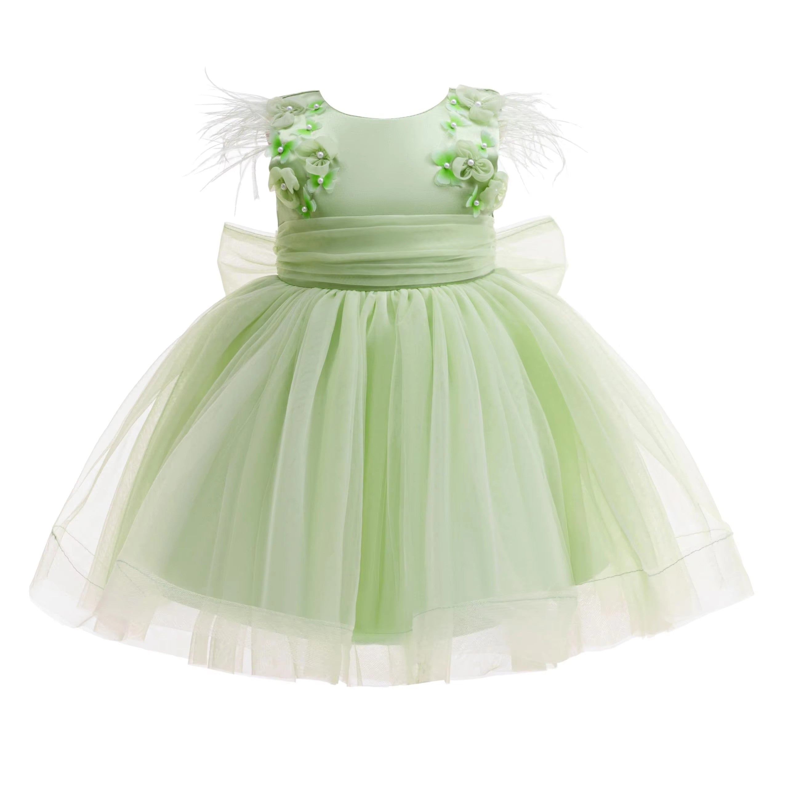 5182 Wholesale Toddler Flower Girls Tulle Dress Birthday Pageant Party Princess Formal Dresses Wedding Fancy Fairy Dress for Girls