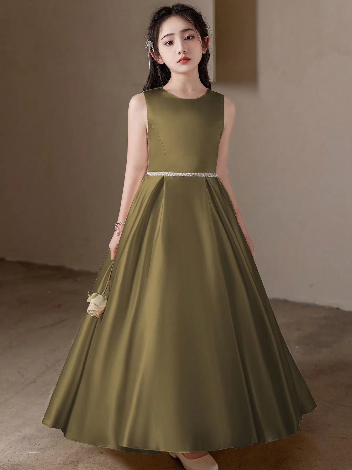 5168 Wholesale Satin Royal Blue Black Formal Evening Prom Year 6 Graduation Dresses for 11Y 12 Years Old Teen Girls