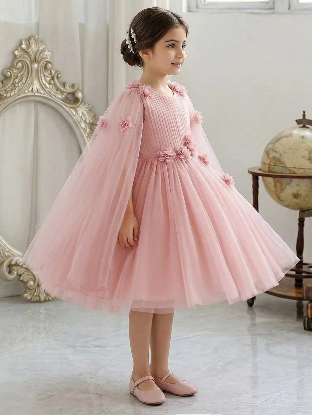 5322 Wholesale Pink Formal Short Floral Festival Hanbok Dress for 7-8 Years Old Kids Children Girls Birthday Party Pageant