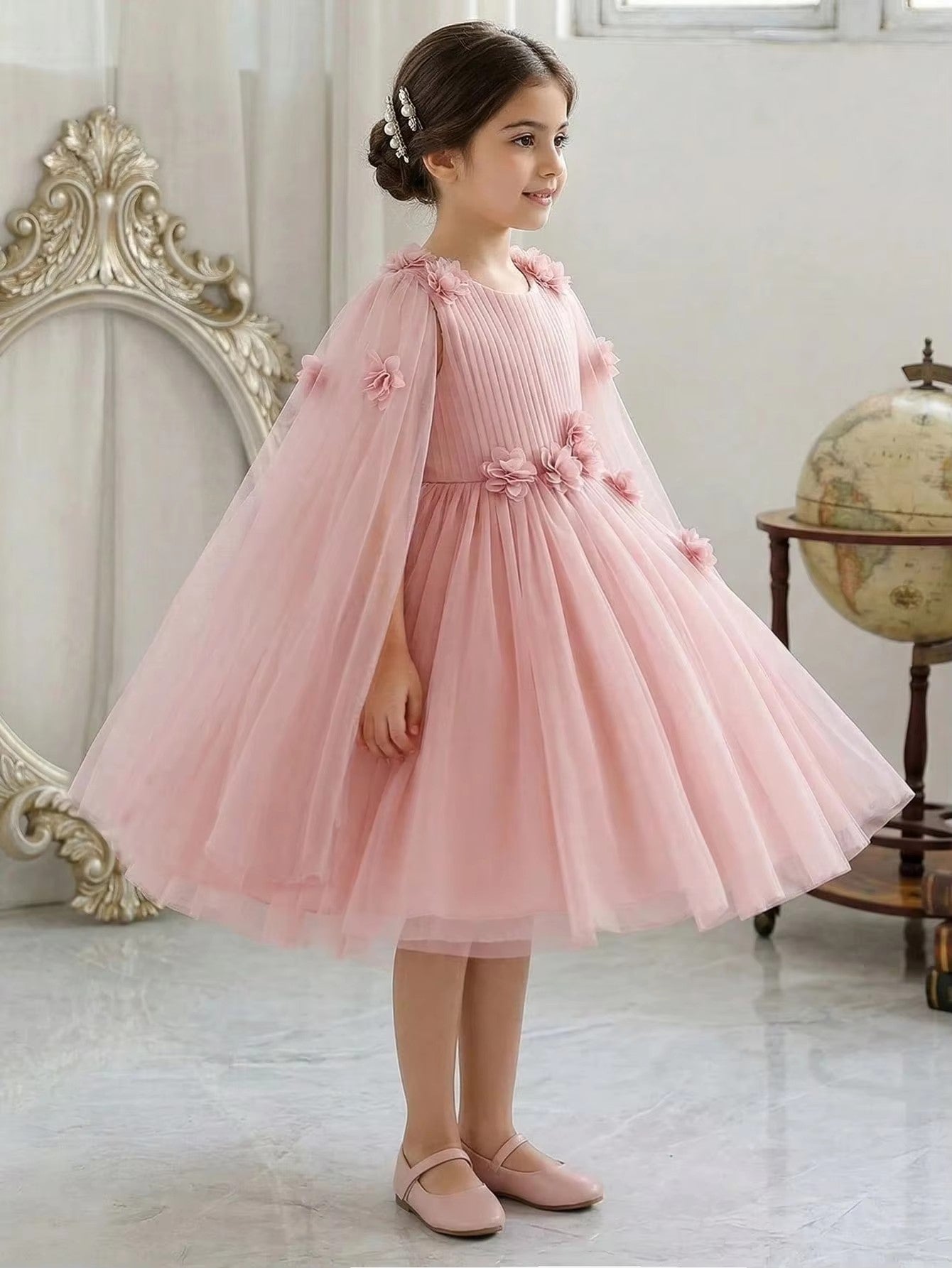 5322 Wholesale Pink Formal Short Floral Festival Hanbok Dress for 7-8 Years Old Kids Children Girls Birthday Party Pageant