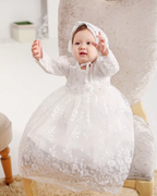 6209 Baby Girl Bowknot LacFashion Baby Girl Bowknot Lace Princess Flower Dresses Performance Birthday Party Dress 0-2Year Old
