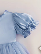 5069 Luxury Toddler Baby Girl Dress Green Purple Puff Net Fairy Casual Baptism Occasion Dresses for 6 Months Baby Girls