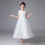 8550/8549 Lace Girls Wedding Dress Embroidered Birthday Party Dresses Communion Dresses for Kids Pageant Gown