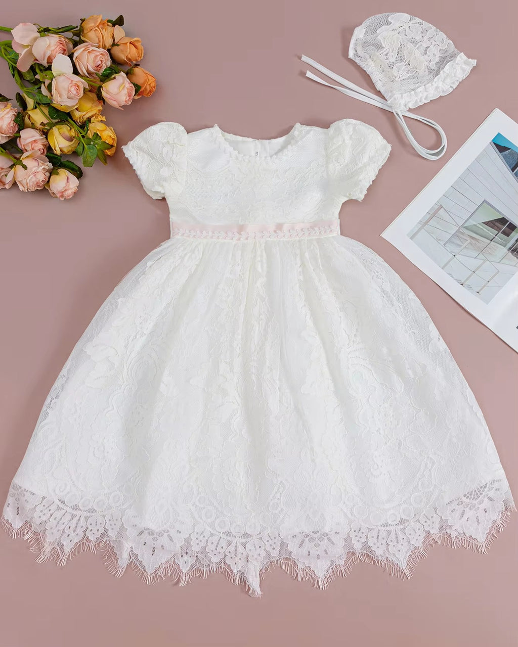 6129 Baby Girl Clothes Baptism Dress Costume Christening Baby Frock Party Wedding Lace Dress Birthday Party Clothing White Baby Dress