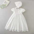 9775 Christening Dress for Baby Baptism Flower Embroidered Gown Outfit for Birthday Party Special Occasion Baptism Clothing