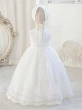 6130 Baby Girl Baptism Dress Birthday Princess Clothes for Wedding With Hat High Quality Christening White Christening Gown