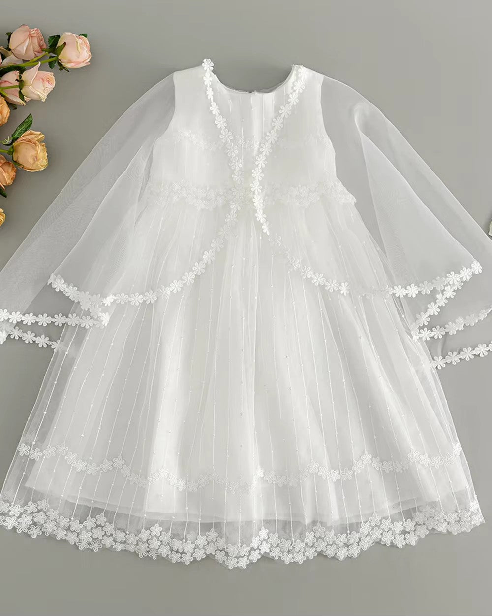 7955 Baby Dresses Princess Christening Gown Birthday Baby Dresses 0-12 Months Baby Clothing for Summer