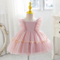 7529 Elegant New Backless Infant Girl Baby 2months Baptism Dress Flower Wedding Party Sweet Baby pink Girl Birthday Dresses