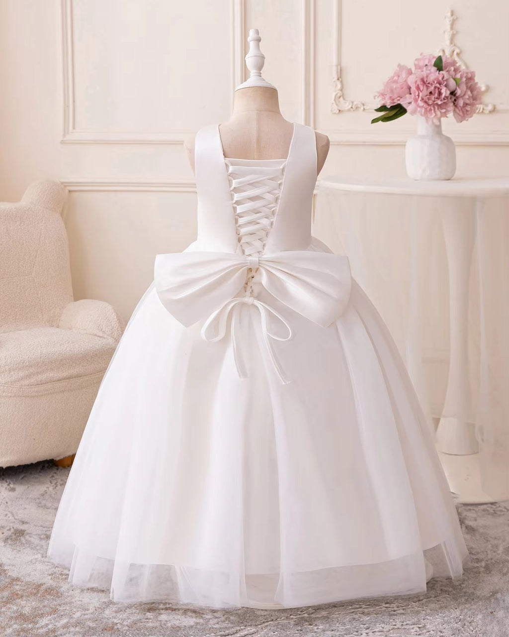 5083 Wholesale Elegant Princess Champagne Evening Wedding Party Dresses for 10-12 Years Old Teenage Girls Formal Graduation Gown 15Y