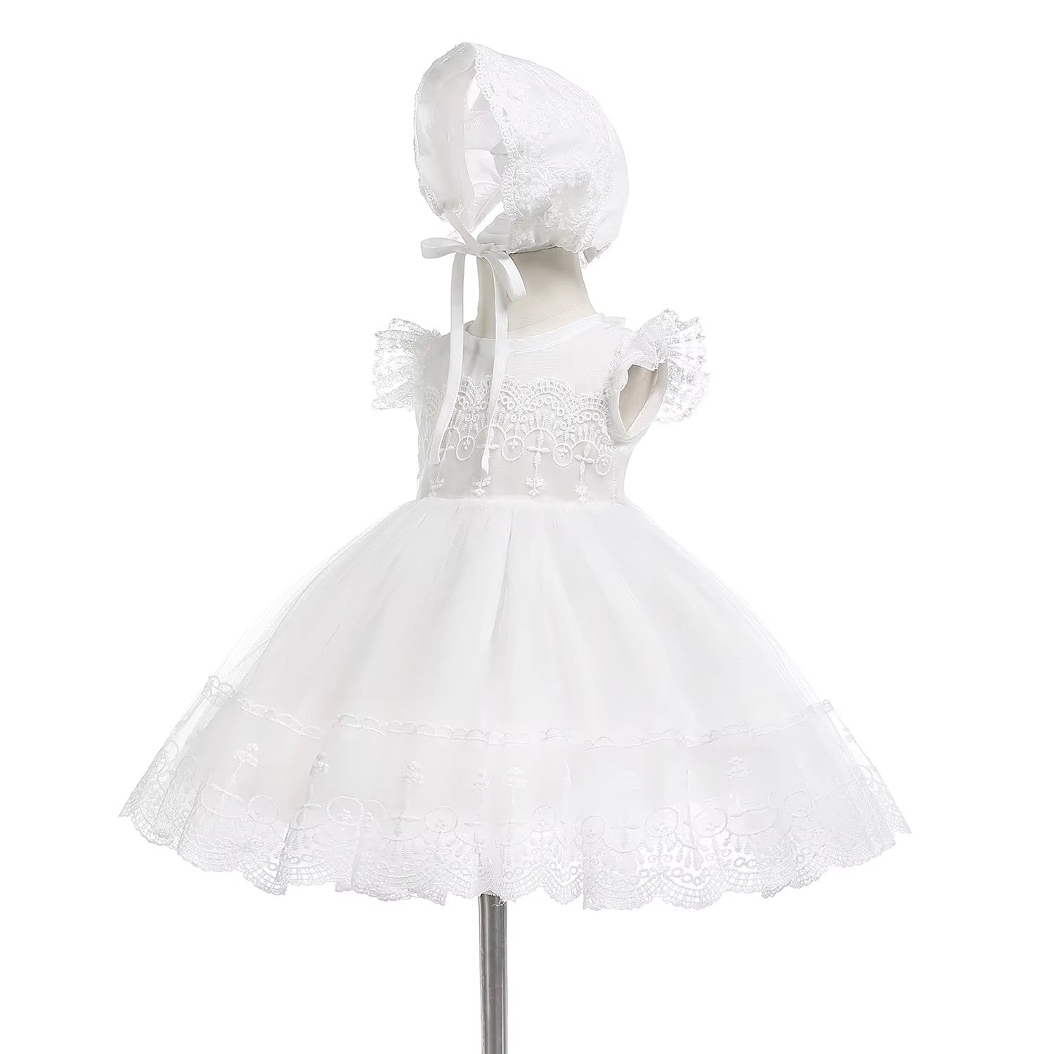 9769 Baby Girls Embroidered Christening Baptism Dress Baby Girl Wedding Gowns White Communion Dress Kids Baby Dresses 12 to 18 Months