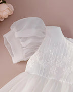 7898 Wholesale High Quality Newborn Short Sleeve Summer Princess Baby Birthday Dress Christening Dresses Baby Dress 6 Months