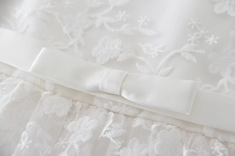 6155 Infant Dress for Girls Baby Girl Flower Christening Baptism Dress Formal Party Special Occasion Dresses Flower Girl White Gown