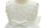 6109 High Quality Boutique Kids Toddler Lace Flower Party Dress Big Bow Baby Girl Dresses Princess White Girl Dress
