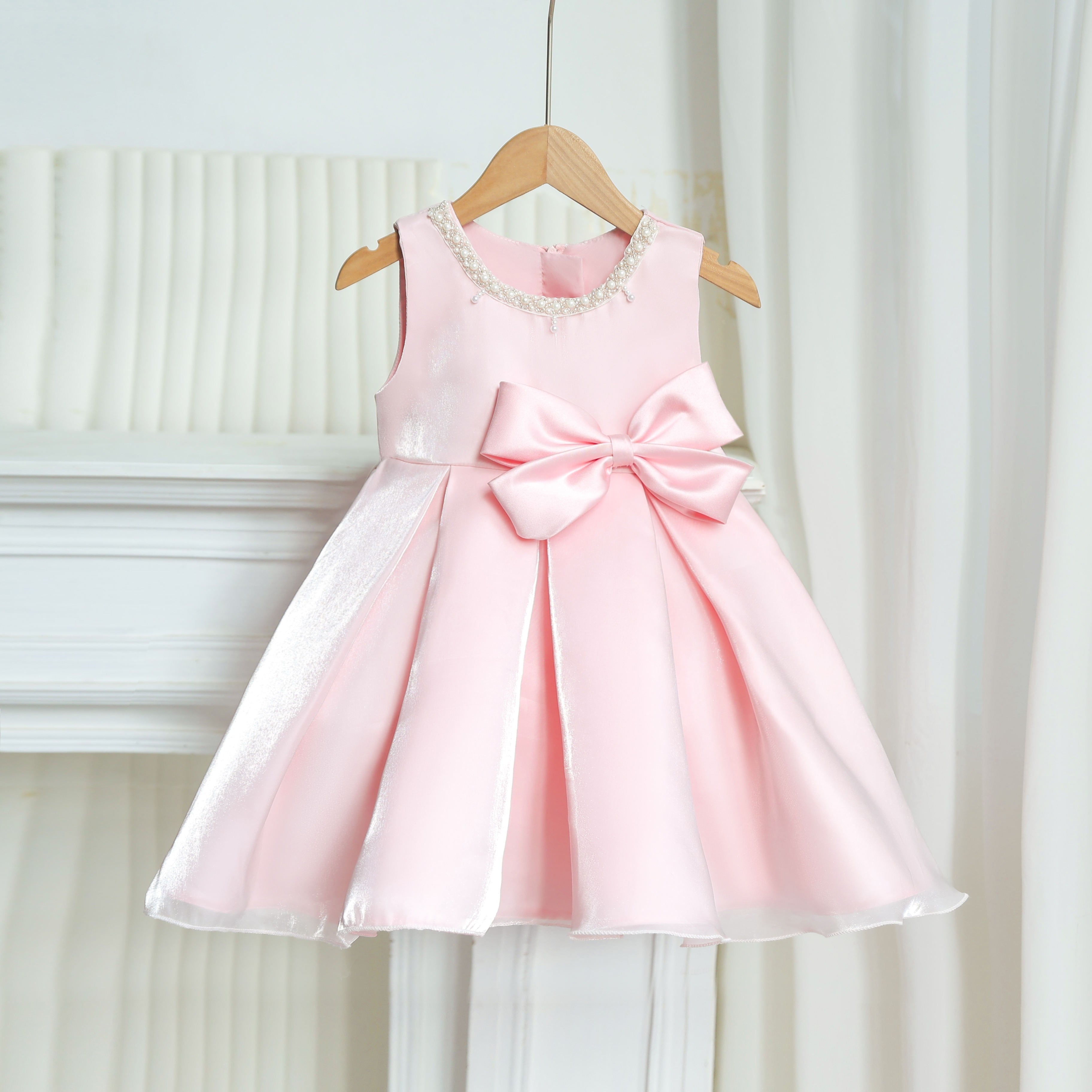 7891 Navy Blue Flower Girl Uniform Church Dress 3 Years Old Baby Girl Summer Birthday Party Wear Dress Made in China for Baby Girl