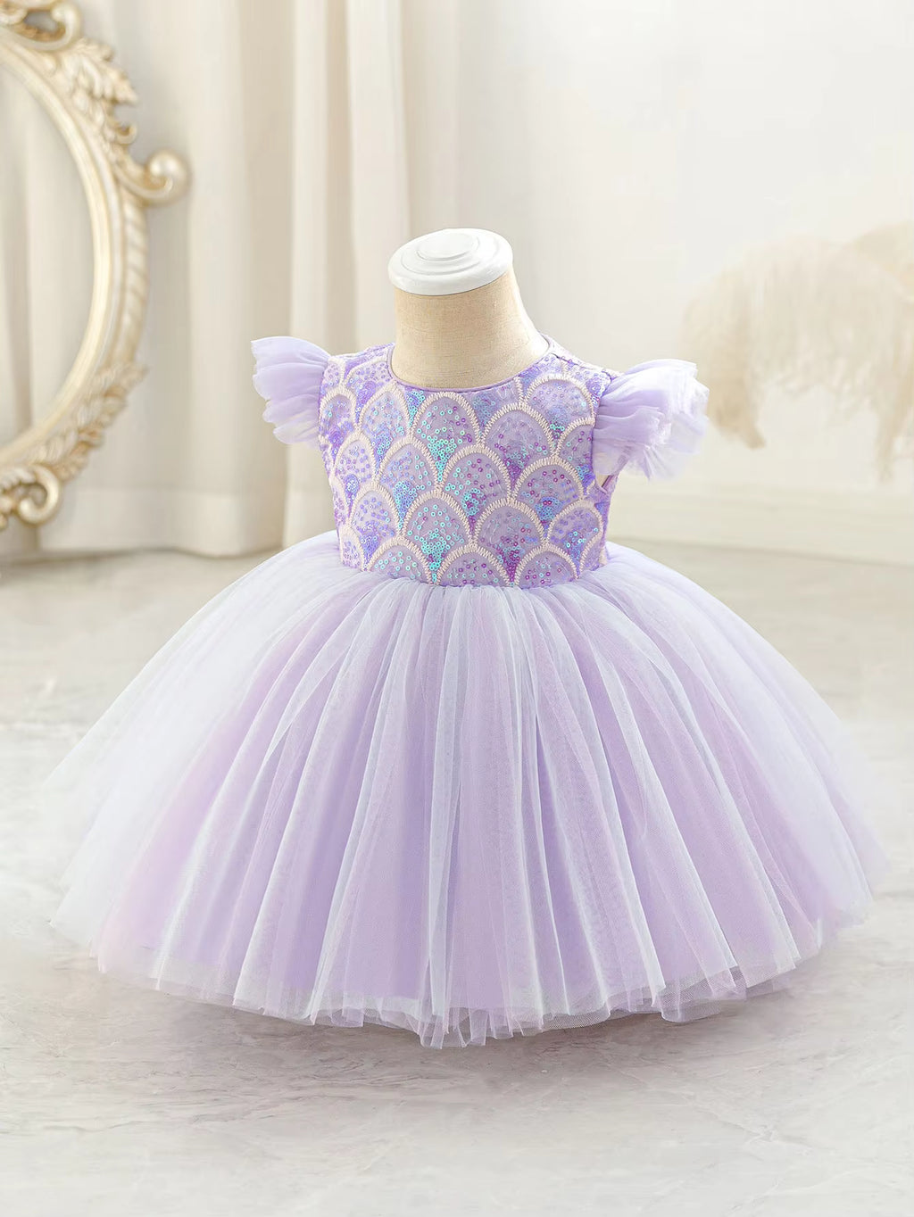 5283 2 Years Baby Girl Party Wear Dress Fluffy Wholesale Baby Dress One Year Old Birthday Dress Summer Romper Dress Designs for Girls