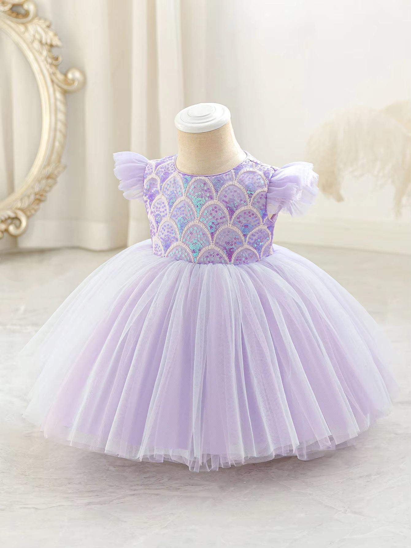 5283 2 Years Baby Girl Party Wear Dress Fluffy Wholesale Baby Dress One Year Old Birthday Dress Summer Romper Dress Designs for Girls