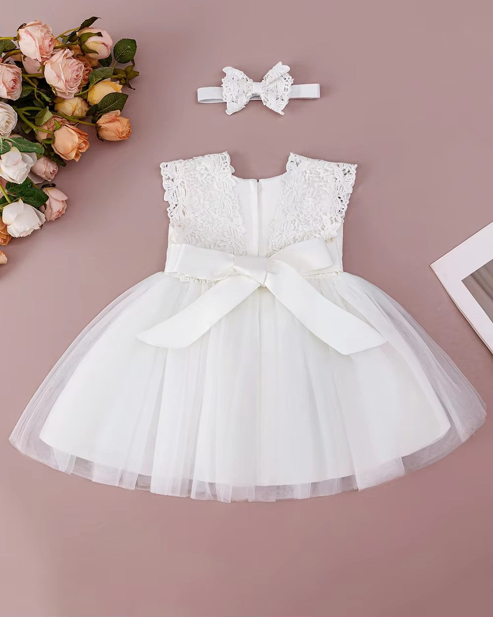 5185 Wholesale Summer New Baby Girl Dresses Princess 0-2 Years Embroidery Lace White Baby Birthday Wedding Party Baptism Gowns