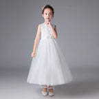 8550/8549 Lace Girls Wedding Dress Embroidered Birthday Party Dresses Communion Dresses for Kids Pageant Gown