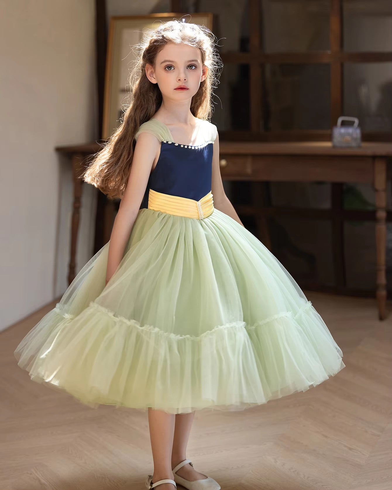 5210 Elegant Dresses for Girls Princess Fashion Puffy Dance Ball Gown for Kids New Design Girls Dress 8-11 Years