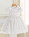 6258 Wholesale Little Girl Gold Party Dress Frock 3Y Fancy Princess Dress 2 Years Baby Girl Tulle Embroidery Birthday Gown