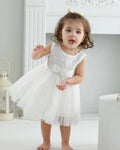 6109 High Quality Boutique Kids Toddler Lace Flower Party Dress Big Bow Baby Girl Dresses Princess White Girl Dress