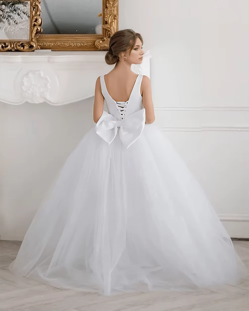 5083 Wholesale Elegant Princess Champagne Evening Wedding Party Dresses for 10-12 Years Old Teenage Girls Formal Graduation Gown 15Y