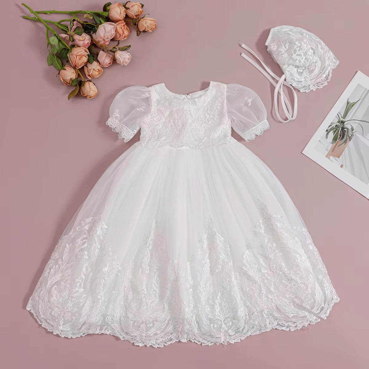 5172 Baby Girl Dresses Embroidery Newborn Girls Clothes White Princess Party Toddler  Birthday Party Baby Baptism Dress