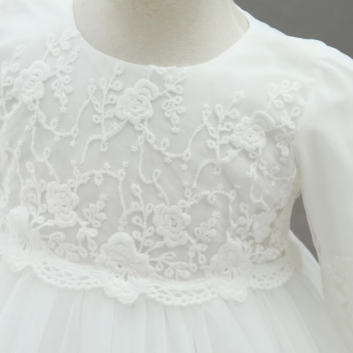 9605 Newborn Baby Clothes Princess Babies Dress One-year-old Christening Gown Long Sleeves Baby Embroidery Dresses with Hat