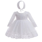 7698 Wholesale Baby Christening Dress Princess Baby Dresses 0-12 Months Wedding Party Flower Tulle Baby Party Dresses
