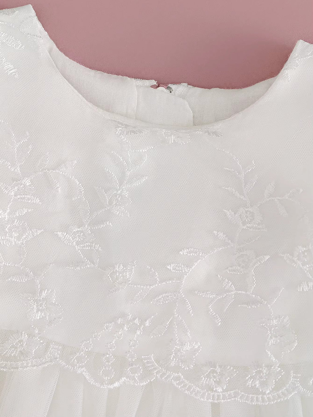 7953 Baptism Dress for Baby Girl Floral Cute Prom Short Newborn Baby Clothes Sleeveless With Bowknot Dresses Embroidered Baby Suit