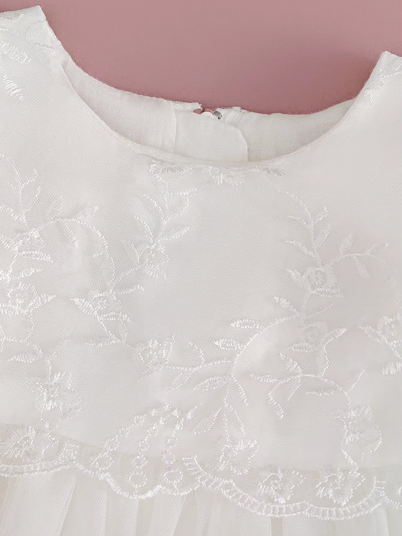 7953 Baptism Dress for Baby Girl Floral Cute Prom Short Newborn Baby Clothes Sleeveless With Bowknot Dresses Embroidered Baby Suit