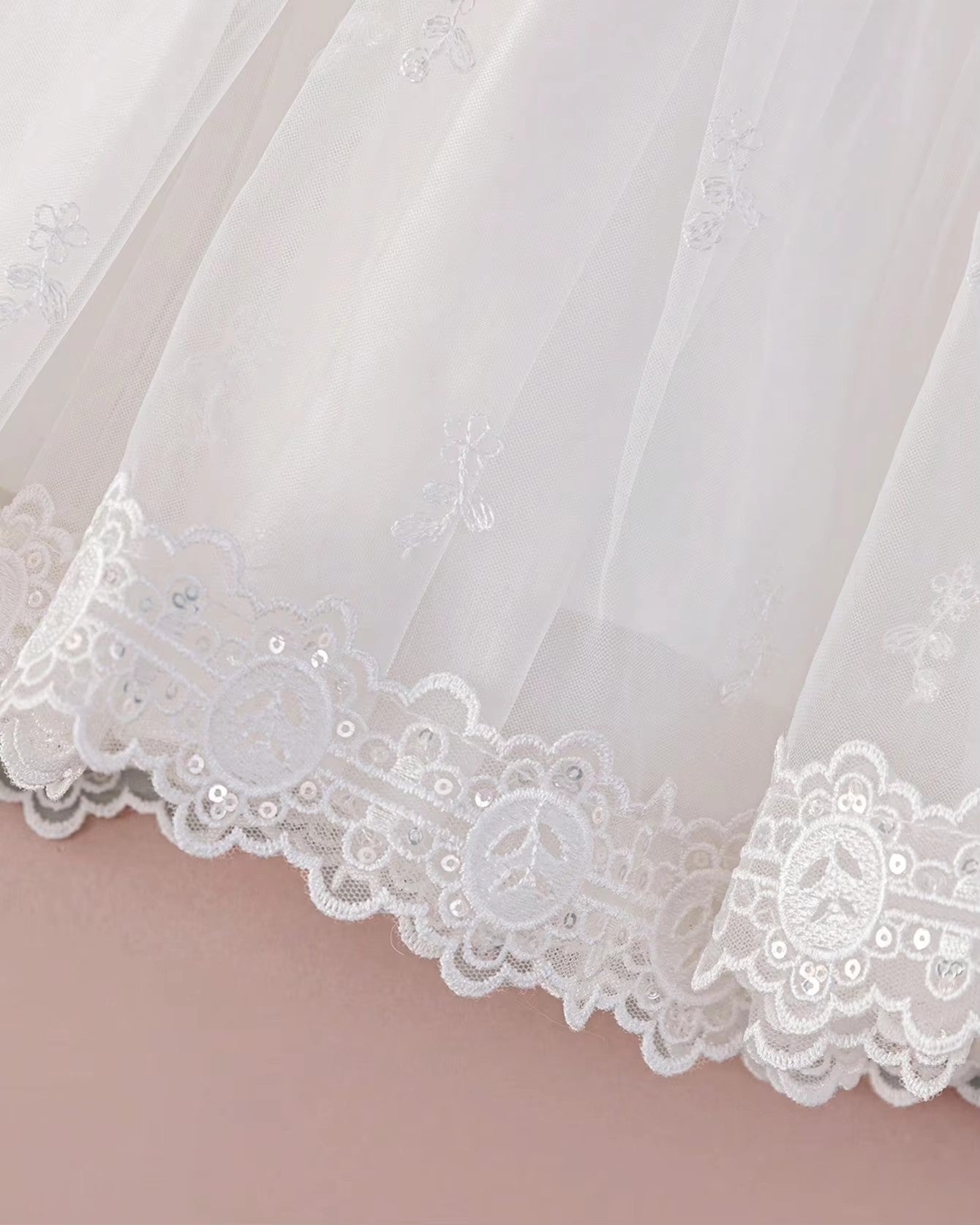 5131 Christening Dress for Baby Girl Baptism White Dresses for Infant Lace Embroidered Tulle Formal Wedding Newborn Baby Clothes