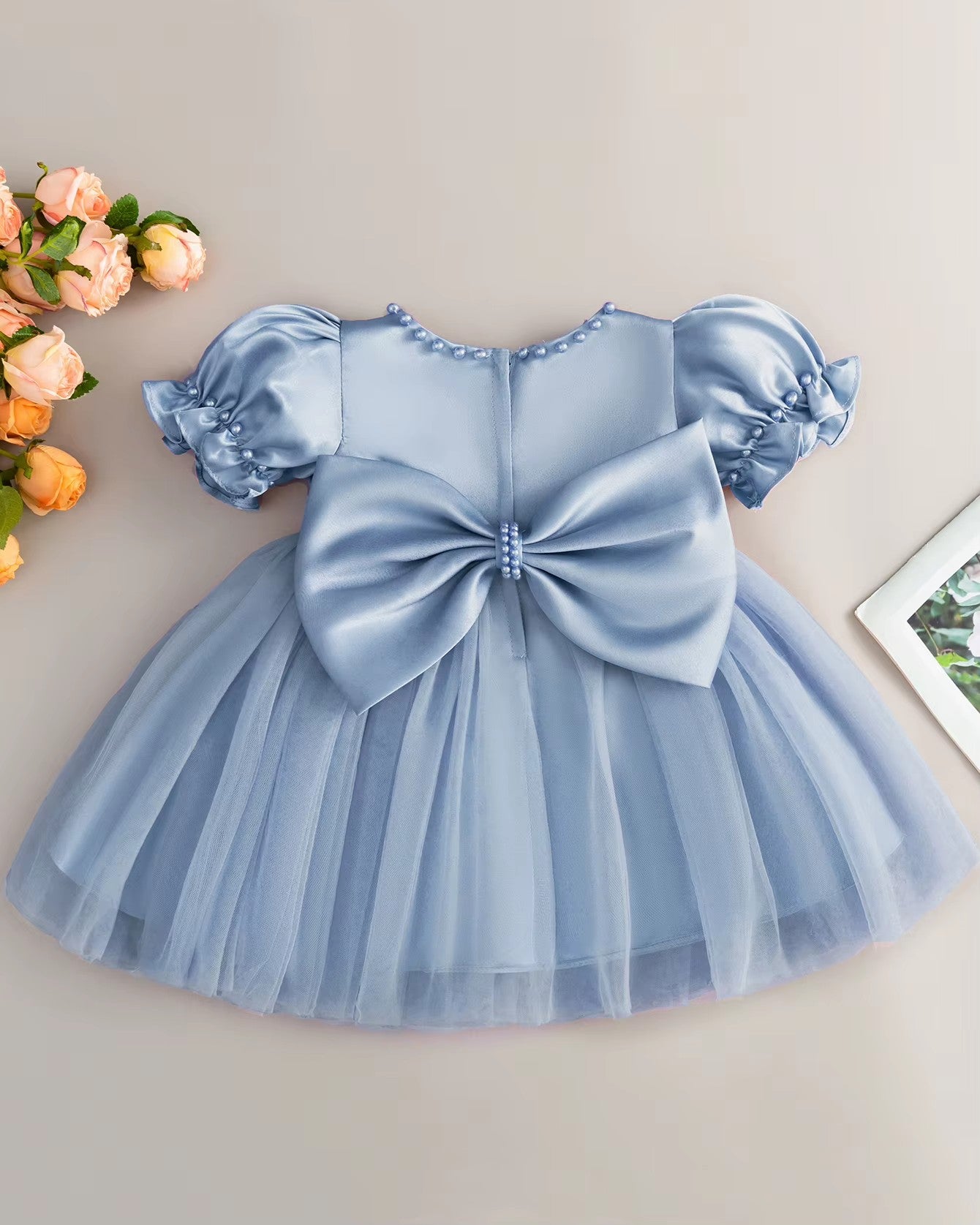 5069 Luxury Toddler Baby Girl Dress Green Purple Puff Net Fairy Casual Baptism Occasion Dresses for 6 Months Baby Girls