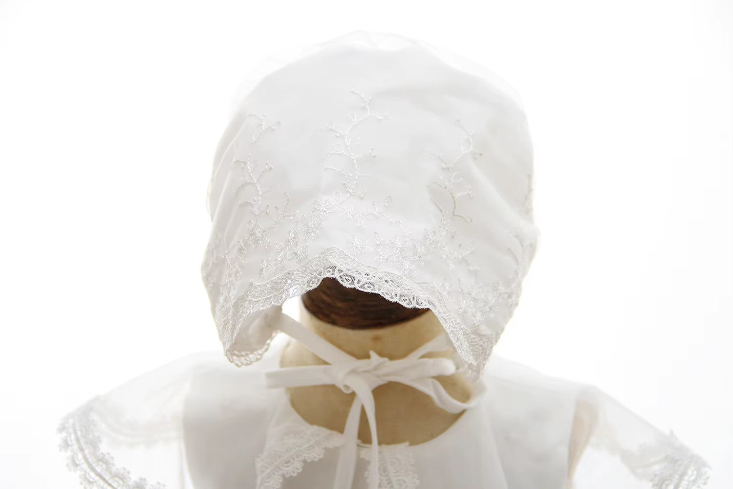 7525 Newborn Baby Christening Dress Lace Baptism Dress for Baby Girl Infant Girls' Dresses Gown White Clothing Set Frock with Hat