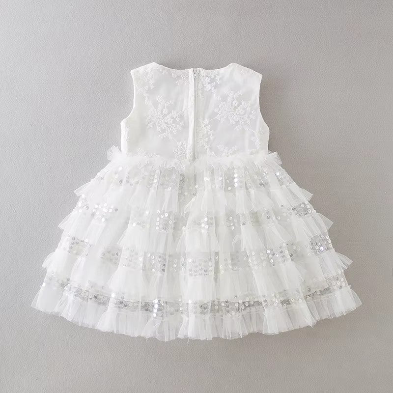 7171 Christening Dress for Baby Girl 0-24M White Embroidery Elegant Toddlers Girl Dresses High Quality Baby Girl Wedding Frocks