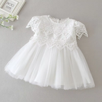 6150 High Quality White Christening Outfits Elegant Fancy Gown Luxury Lace Embroidered with Bonnet Wedding