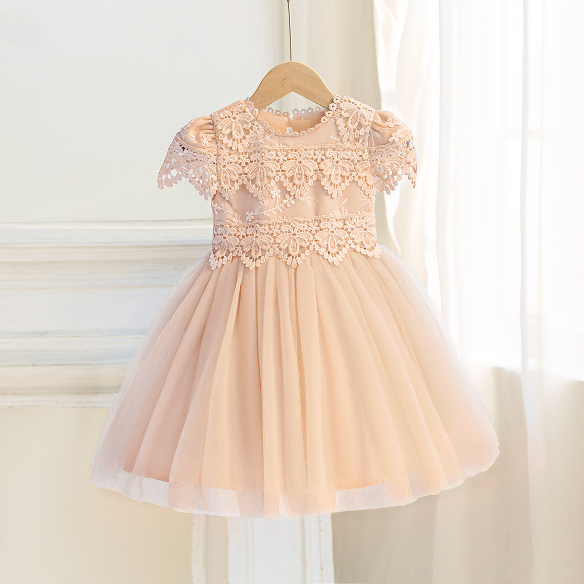 6258 Wholesale Little Girl Gold Party Dress Frock 3Y Fancy Princess Dress 2 Years Baby Girl Tulle Embroidery Birthday Gown