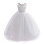 7893 Casual Kids Tulle New Design Princess Teenage Embroidery Flower Girl Dress Backless Dresses Lace Girls Wedding Fashion Luxury