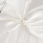5069 New Design Birthday Princess Bow Wedding Satin High Quality Baby Girls Beautiful Prom Cute Ball Gown