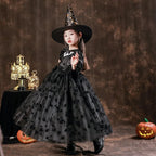 7772 Puffed Sleeves Formal Girl'S Fluffy Dress Luxury Flower Girls' Dresses Long Sleeves Embroidery Princess Dress for Girl Pageant