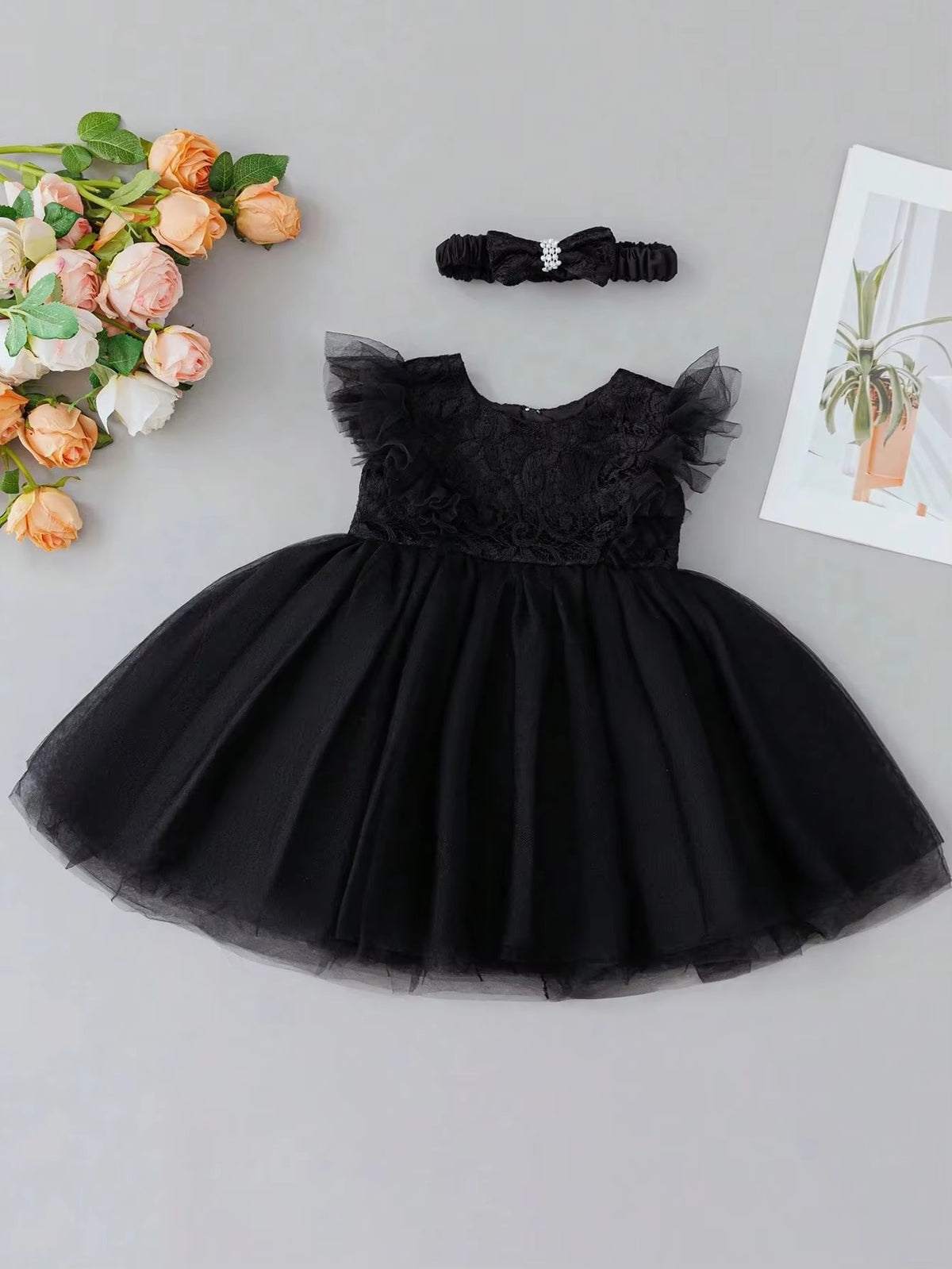 7822 Toddler Girl Clothes Flower Birthday Christening Baptism Dress for Baby Girl