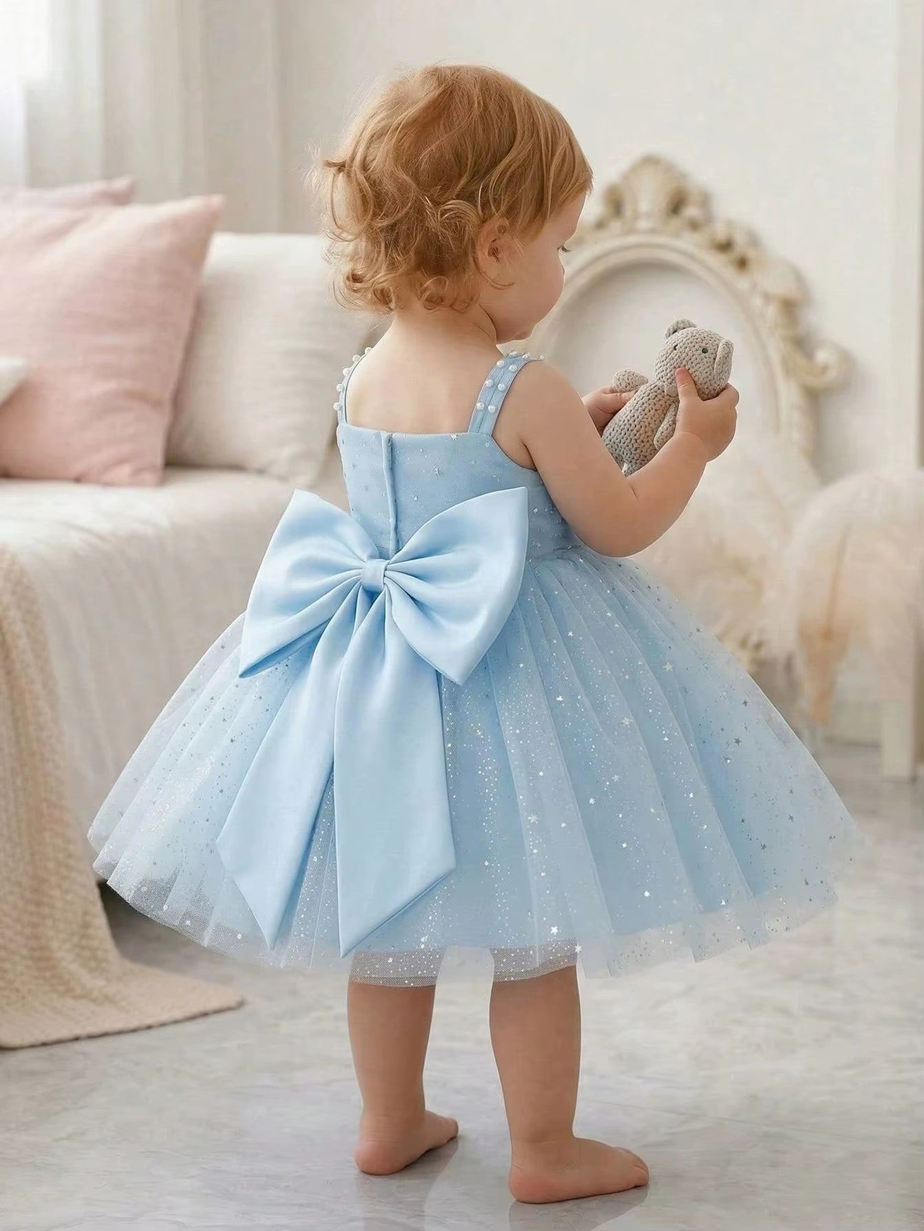 5302 Wholesale Sparkly Elegant Cute Casual Pageant Ball Evening Gown Birthday Dress for One Year Old Kids Infant Baby Girls