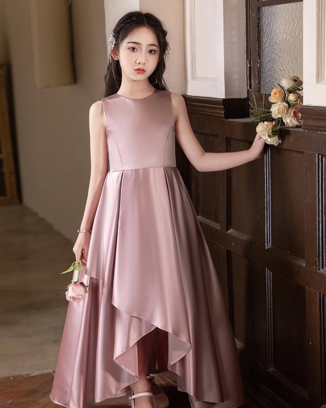 5116 Flower Girl Long Dress Princess Cute Kids Girls Clothes Baby Girls Princess Dresses Party Birthday Wedding Gown