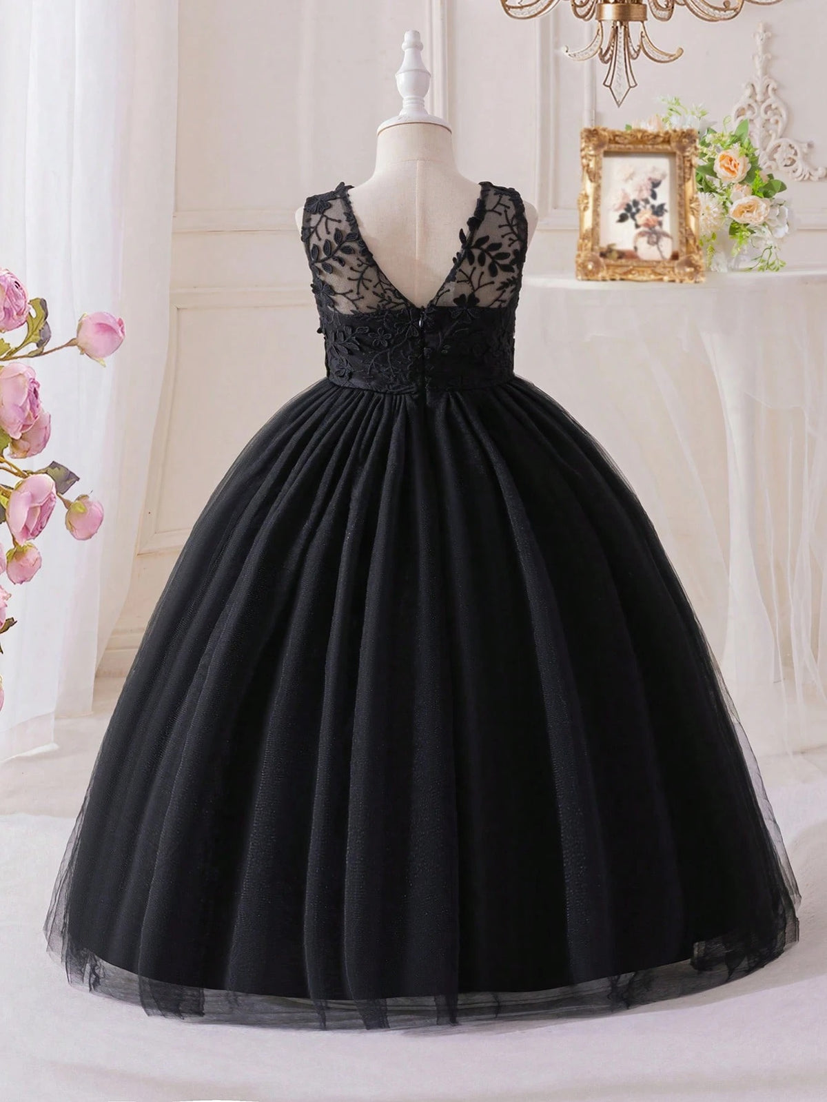 7789 Wholesale Rose Gold Princess Tutu Ballroom Gown Flower Girl Dress 5Y Formal Kids Girls Wedding Birthday Party Dresses