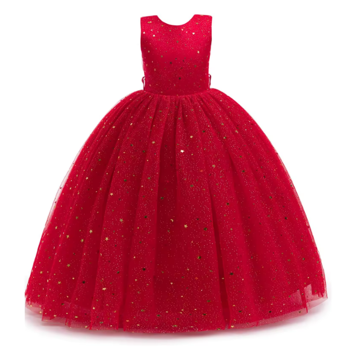7689 Girls Tulle Flower Girl Dress Birthday Wedding Pageant Party Princess Gown Kids Formal Wear Ages 5 to 11 Years