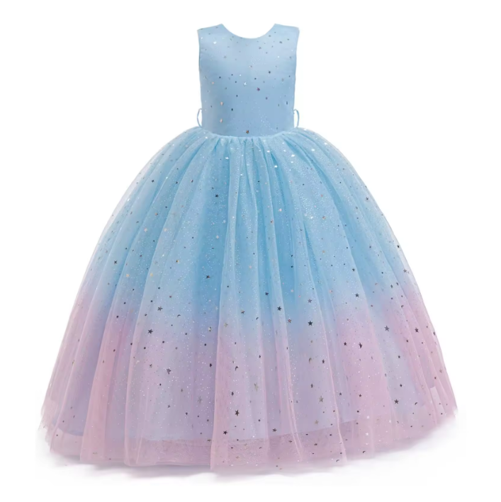7689 Girls Tulle Flower Girl Dress Birthday Wedding Pageant Party Princess Gown Kids Formal Wear Ages 5 to 11 Years