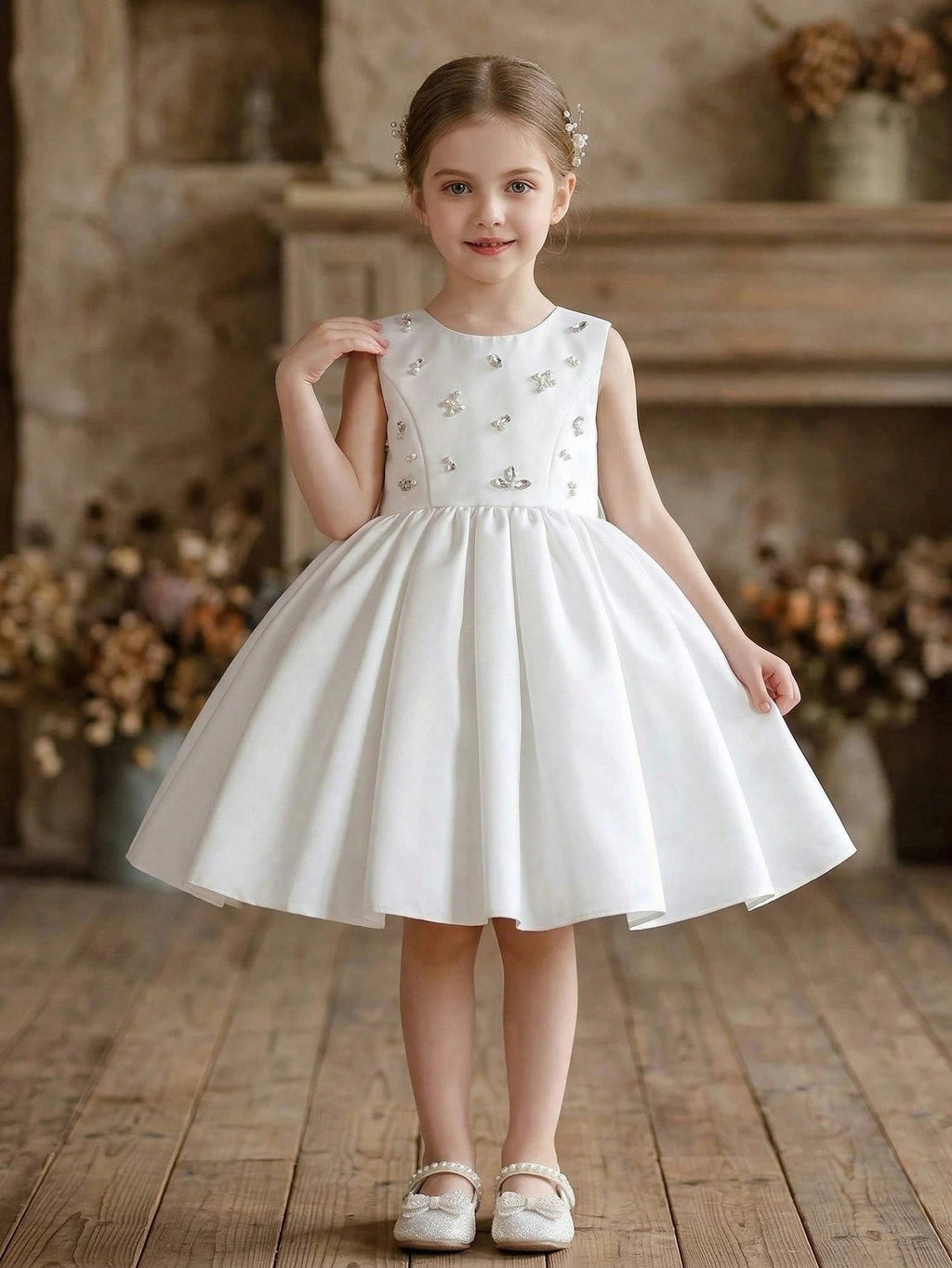 5370 Wholesale Satin Princess Night Summer Flower Girl Wedding Birthday Dresses for Kids Girls