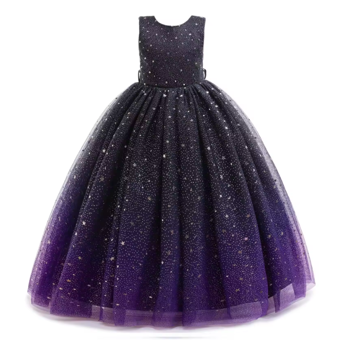 7689 Girls Tulle Flower Girl Dress Birthday Wedding Pageant Party Princess Gown Kids Formal Wear Ages 5 to 11 Years